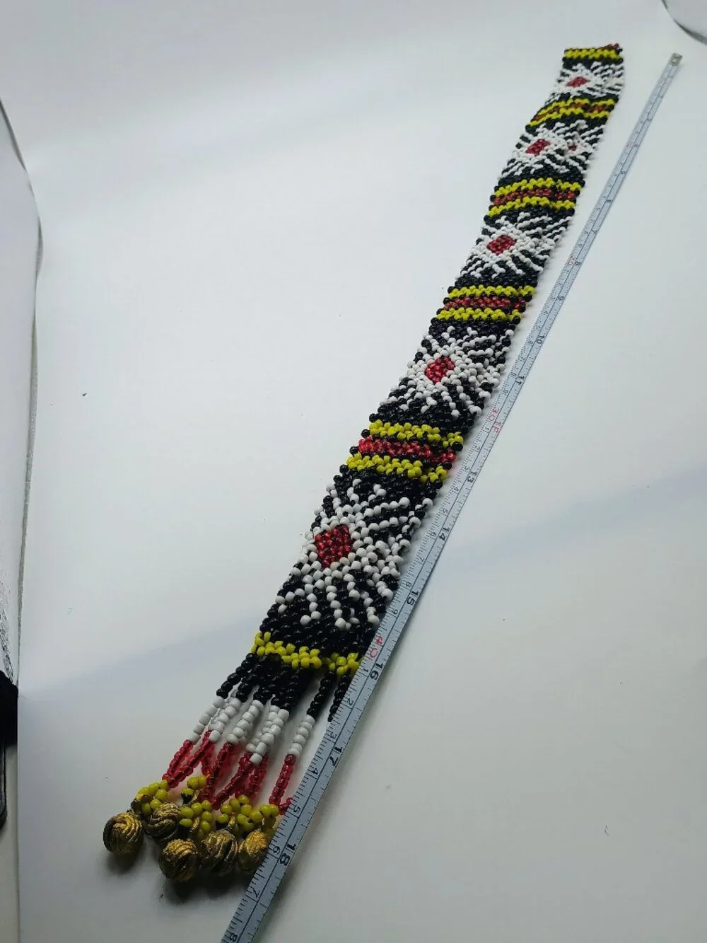 Traditional Filipino Beaded Necklace with Bell Details